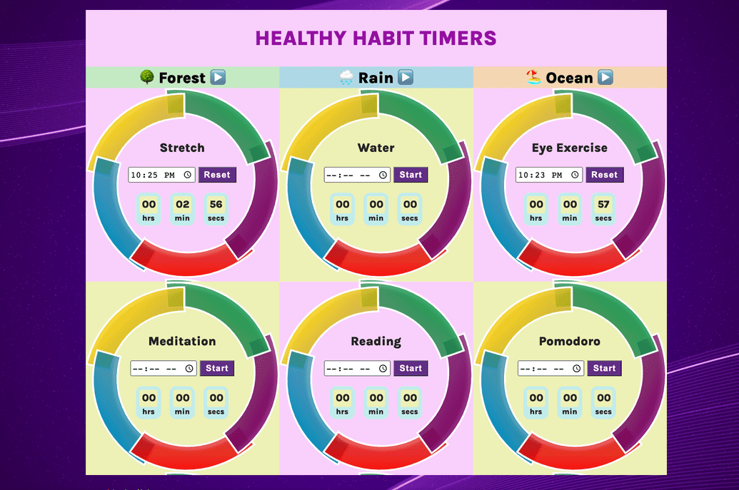 Healthy Habit Timer App